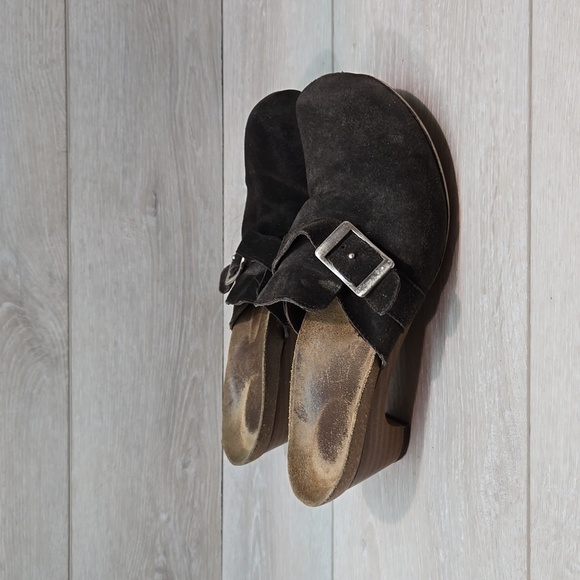 Papillio By Birkenstock Women Suede Heels Mary Jane Clog sz 38/7 - Picture 2 of 12